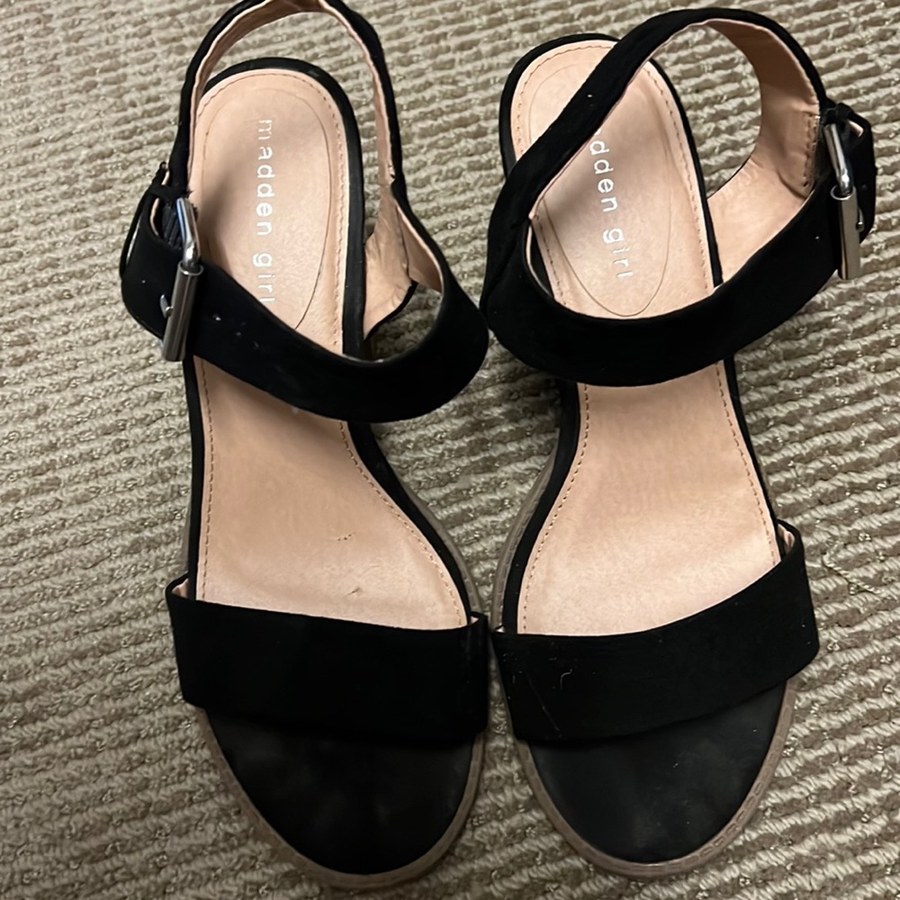 Madden girl black heel sandals